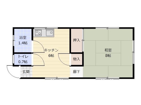 1DKですが別荘としては使い勝手のある広さです